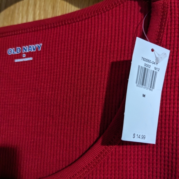 NWT Old Navy waffle red pj's pajama top - Picture 2 of 3